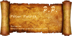 Péter Patrik névjegykártya